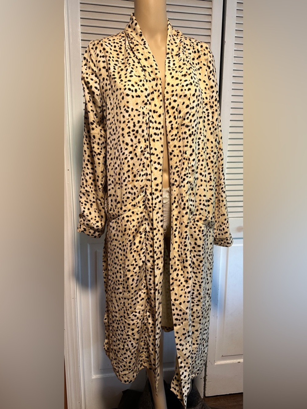 Cupcakes and Cashmere Duster Kimono Cheetah Animal Print Women’s L - Picture 3 of 8